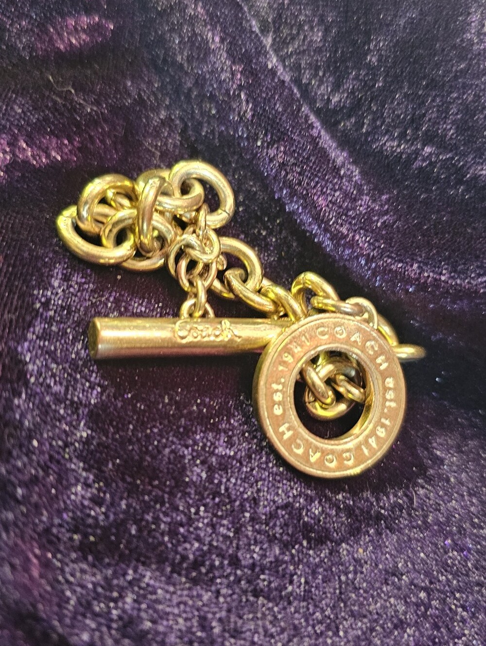 Coach Vintage Gold-Tone Toggle Bracelet